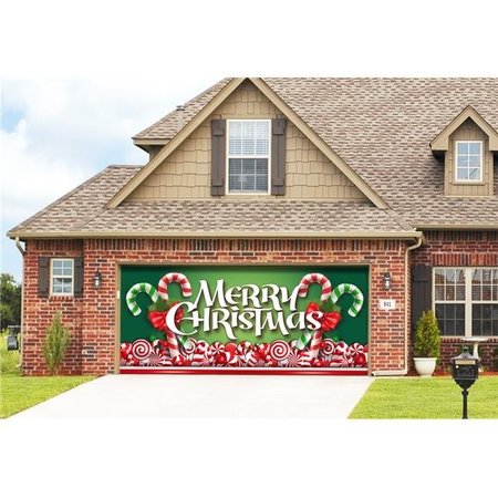 MY DOOR DECOR My Door Decor 285905XMAS-004 7 x16 ft. Christmas Candy Outdoor Christmas Holiday Door Banner Decor; Multi Color 285905XMAS-004